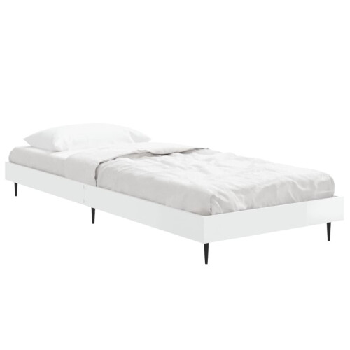 VidaXL (high gloss white, 75 x 190 cm) vidaXL Bed Frame Bedroom Platform Bed Frame Bedstead Bed Base Engineered Wood 2
