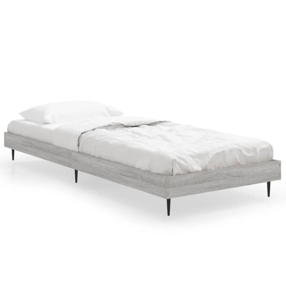 Vidaxl (Grey Sonoma, 75 X 190 Cm) Bed Frame Bedroom Platform Bed Frame Bedstead Bed Base Engineered Wood