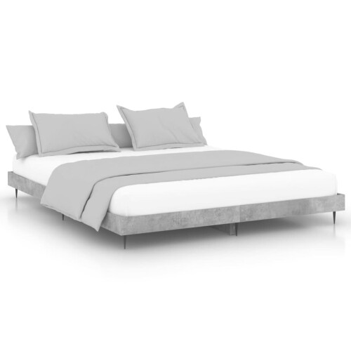 VidaXL (concrete grey, 200 x 200 cm) vidaXL Bed Frame Bedroom Platform Bed Frame Bedstead Bed Base Engineered Wood