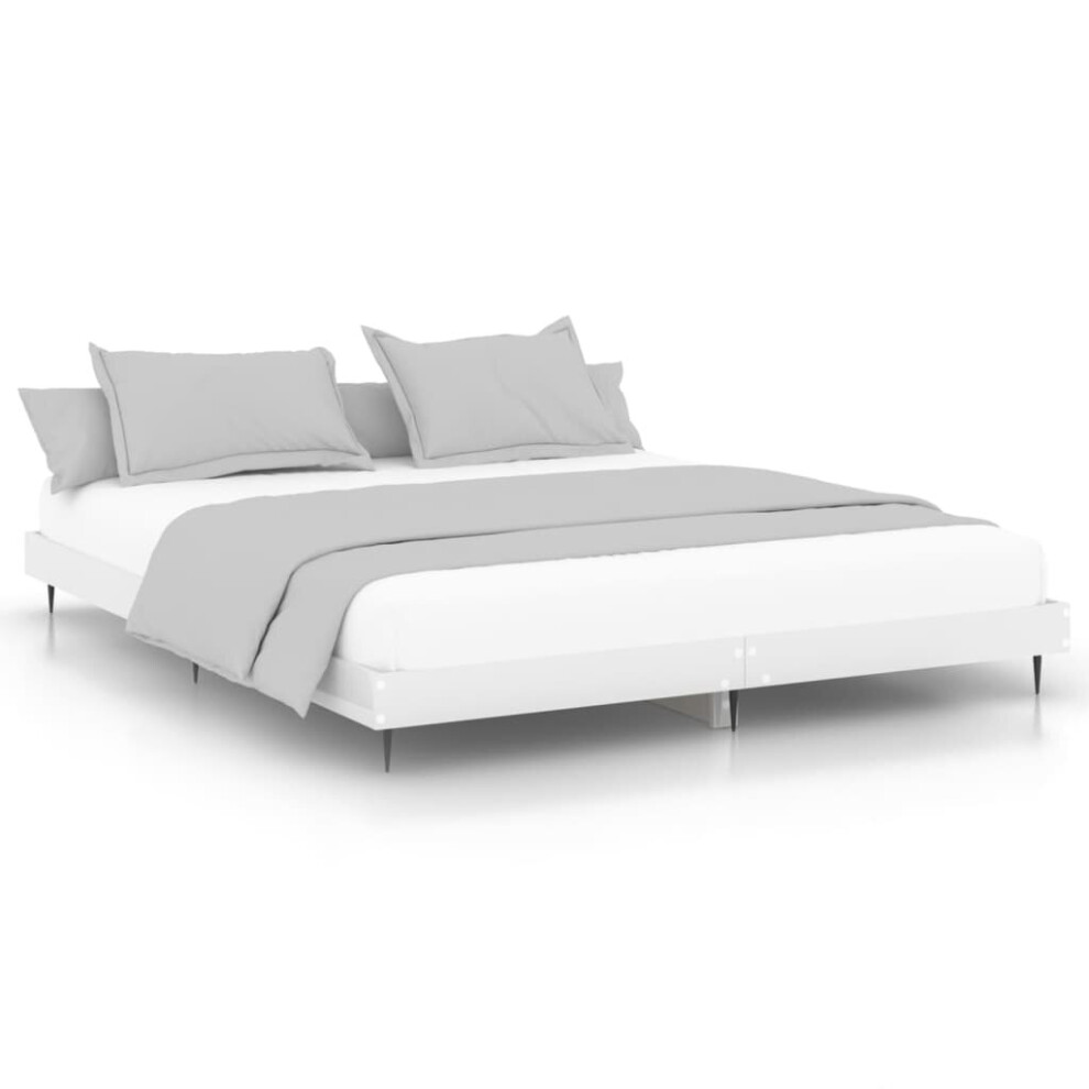 (high gloss white, 160 x 200 cm) vidaXL Bed Frame Bedroom Platform Bed Frame Bedstead Bed Base Engineered Wood