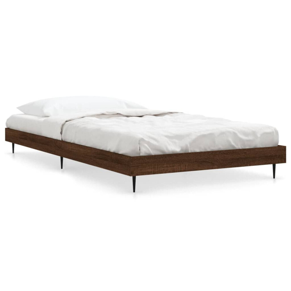 Vidaxl (Brown Oak, 100 X 200 Cm) Bed Frame Bedroom Platform Bed Frame Bedstead Bed Base Engineered Wood