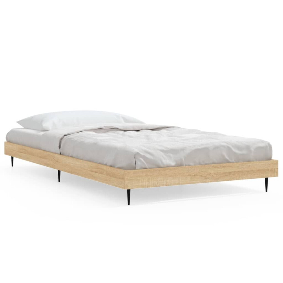 Vidaxl (Sonoma Oak, 90 X 200 Cm) Bed Frame Bedroom Platform Bed Frame Bedstead Bed Base Engineered Wood