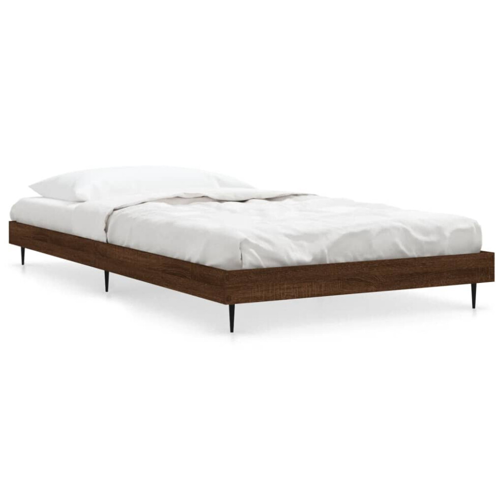 (brown oak, 90 x 200 cm) vidaXL Bed Frame Bedroom Platform Bed Frame Bedstead Bed Base Engineered Wood