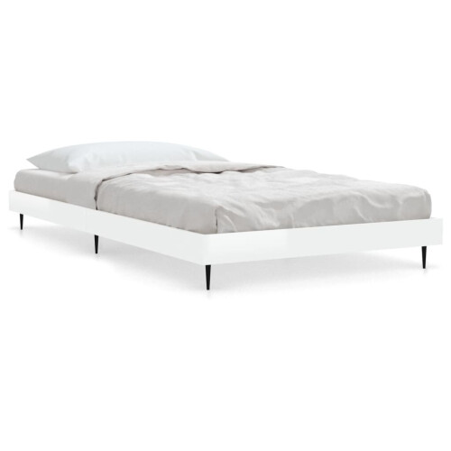 VidaXL (high gloss white, 90 x 200 cm) vidaXL Bed Frame Bedroom Platform Bed Frame Bedstead Bed Base Engineered Wood