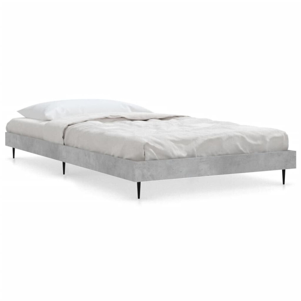 Vidaxl (Concrete Grey, 90 X 200 Cm) Bed Frame Bedroom Platform Bed Frame Bedstead Bed Base Engineered Wood