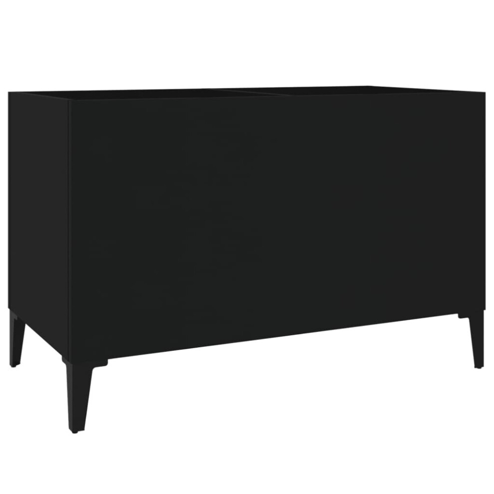 VIDAXL Record Cabinet - Black - Wood - Image 3