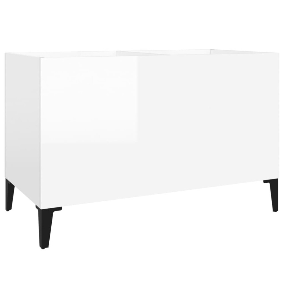 (high gloss white) vidaXL Record Cabinet Office Vinyl Storage Cabinet Sideboard Engineered Wood