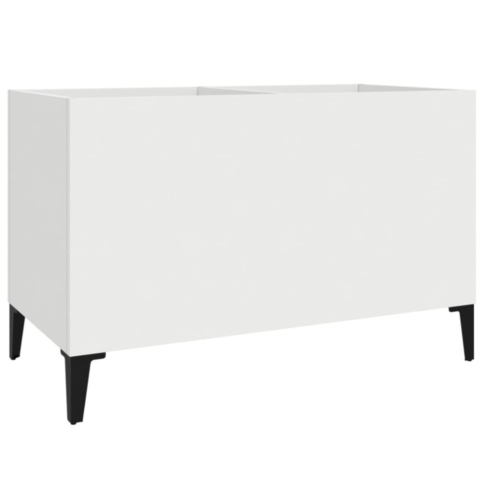 Vidaxl (White) Record Cabinet Office Vinyl Storage Cabinet Sideboard Engineered Wood