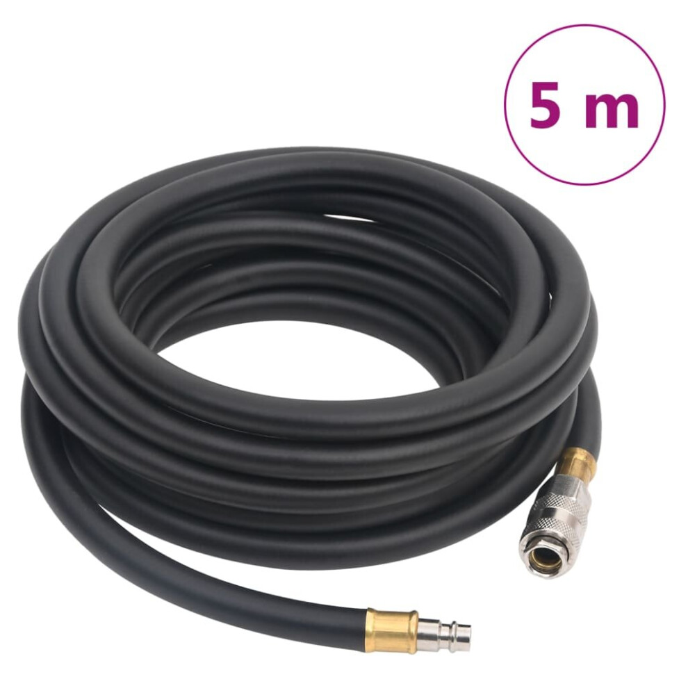 (5 m, with coupler) vidaXL Hybrid Air Hose Compressor Hose Pneumatic Hose Black Rubber and PVC