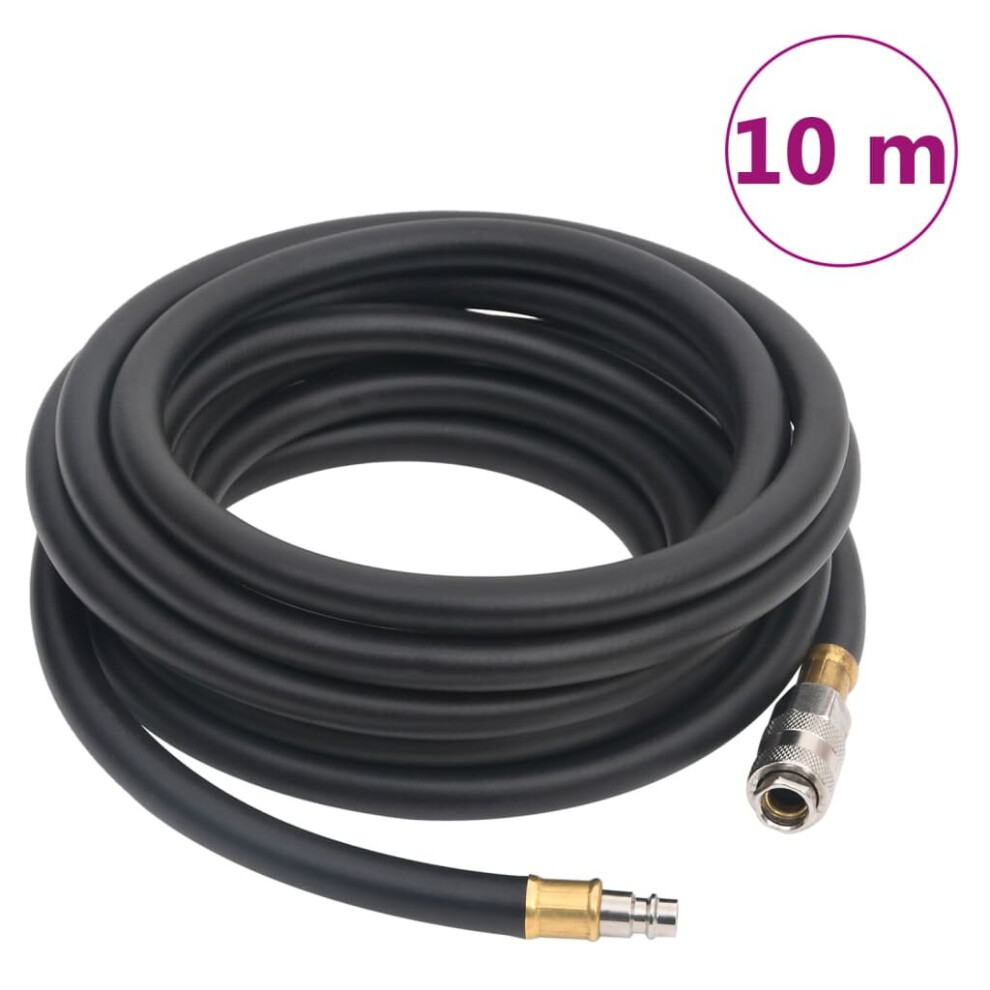 (10 m, with coupler) vidaXL Hybrid Air Hose Compressor Hose Pneumatic Hose Black Rubber and PVC