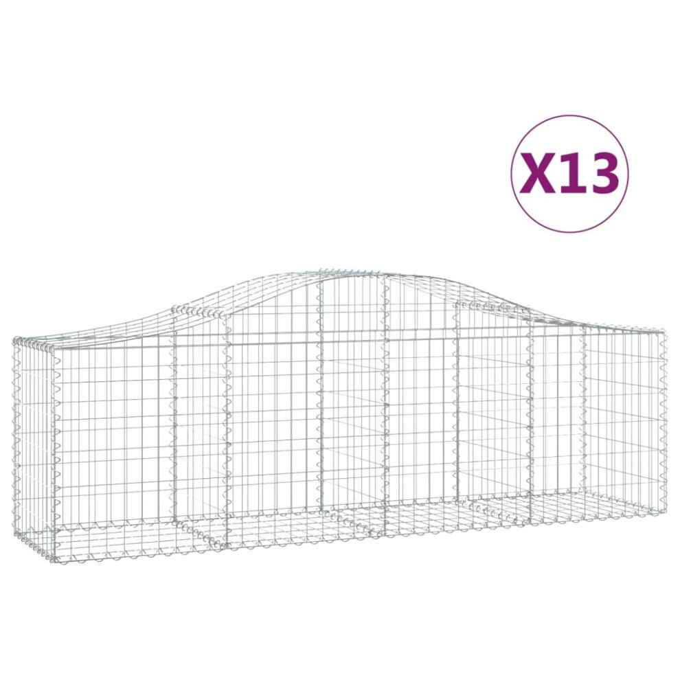 Photos - Garden & Outdoor Decoration VidaXL Arched Gabion Basket Stone Basket Gabion Retaining Wall Galvanised Iron (200 x 50 x 60/80 cm/13 pcs)