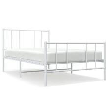 (white, 80 x 200 cm/with headboard & footboard) vidaXL Metal Bed Frame with Headboard Bed Base Mattress Foundation Bedstead
