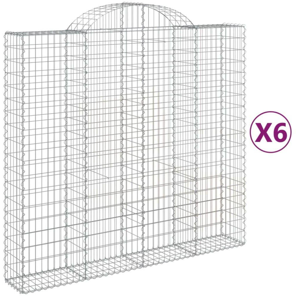 (200 x 50 x 180/200 cm/6 pcs) vidaXL Arched Gabion Basket Stone Basket Gabion Retaining Wall Galvanised Iron