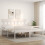 VidaXL (white, 200 x 200 cm/high) vidaXL Bed Frame with Headboard Mattress Foundation Bed Base Single Solid Wood 3