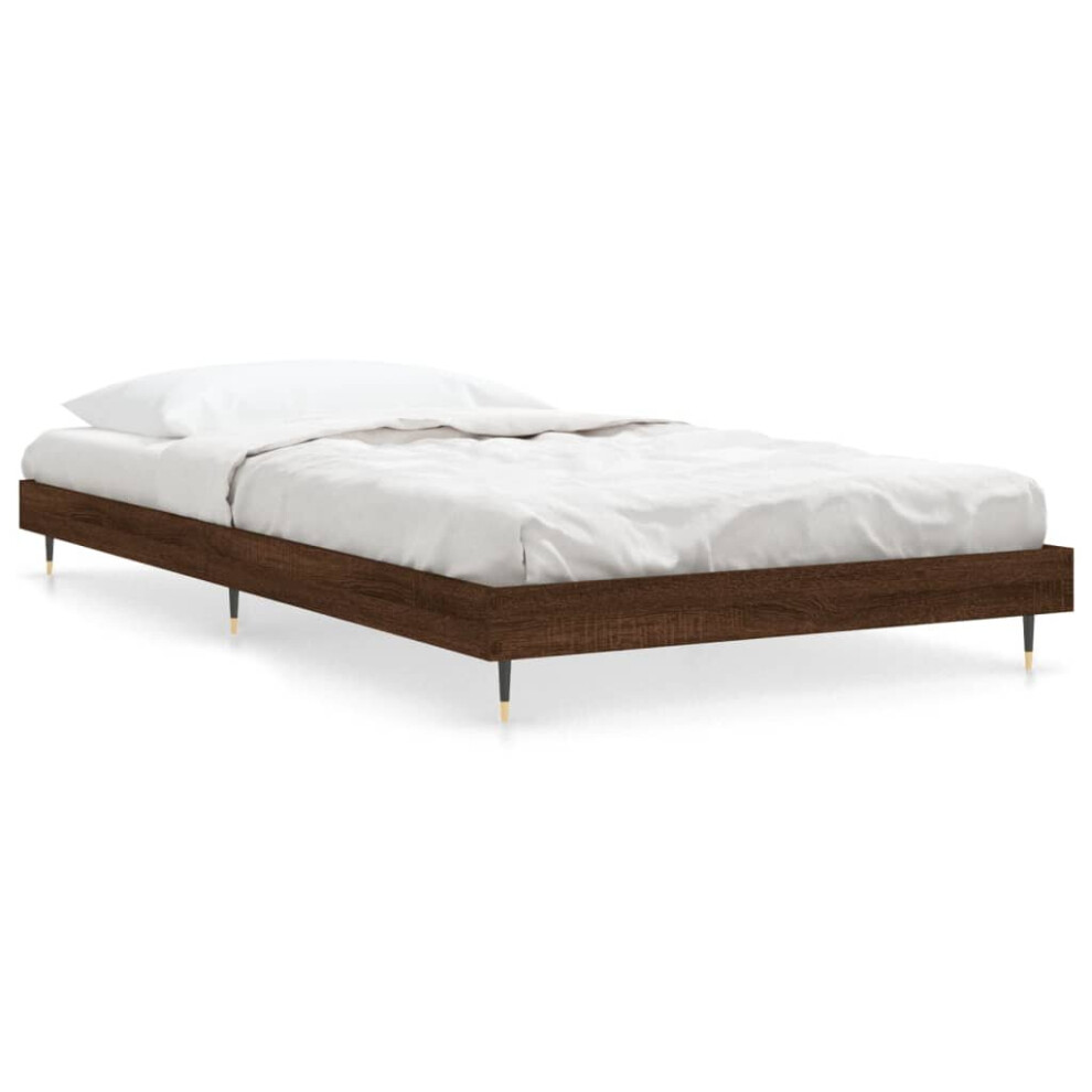 (brown oak, 90 x 200 cm) vidaXL Bed Frame Bedroom Platform Bed Frame Bedstead Bed Base Engineered Wood