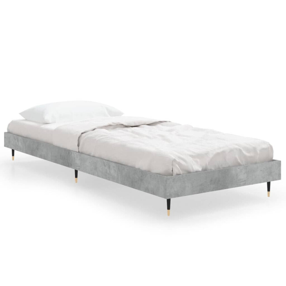 Vidaxl (Concrete Grey, 75 X 190 Cm) Bed Frame Bedroom Platform Bed Frame Bedstead Bed Base Engineered Wood