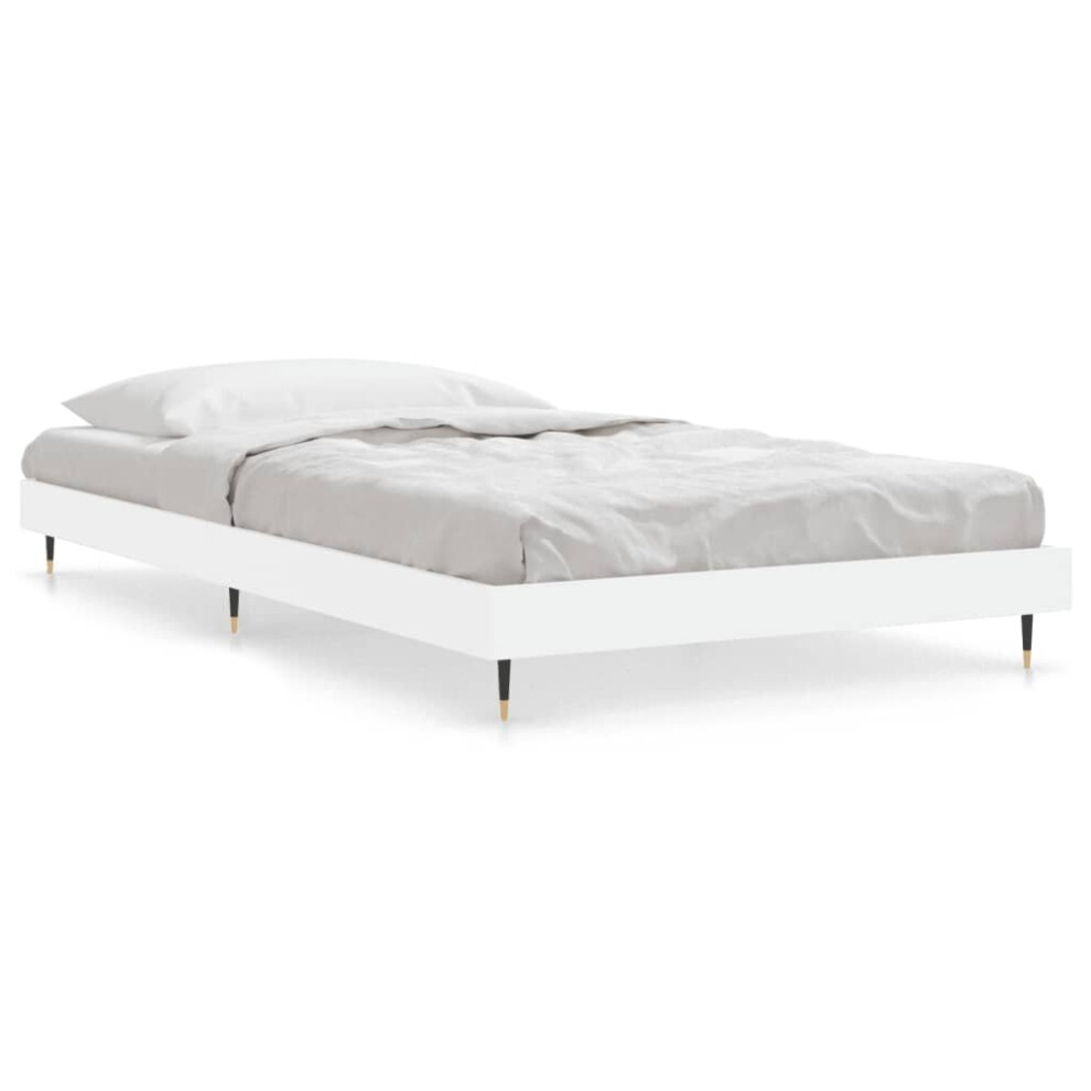 Vidaxl (White, 90 X 200 Cm) Bed Frame Bedroom Platform Bed Frame Bedstead Bed Base Engineered Wood