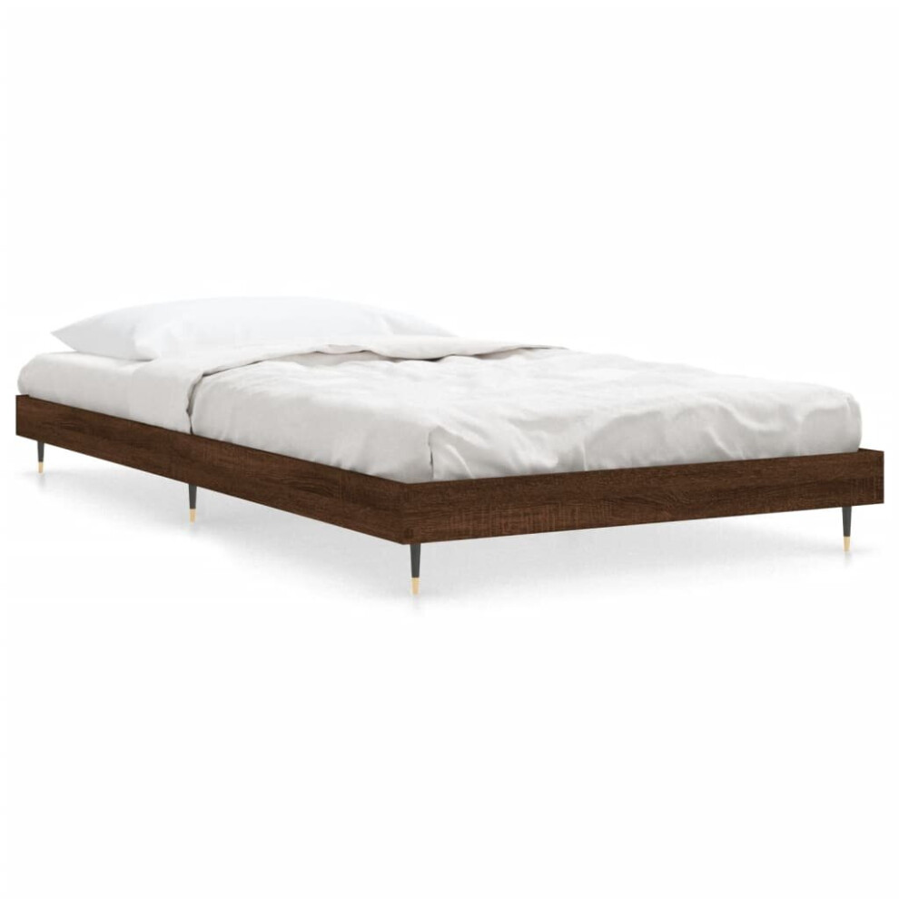 Vidaxl (Brown Oak, 100 X 200 Cm) Bed Frame Bedroom Platform Bed Frame Bedstead Bed Base Engineered Wood