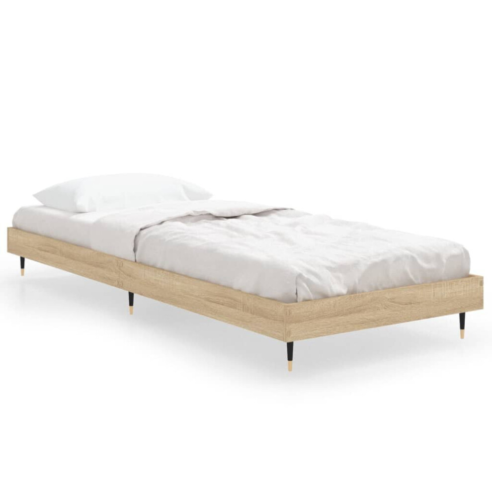Vidaxl (Sonoma Oak, 75 X 190 Cm) Bed Frame Bedroom Platform Bed Frame Bedstead Bed Base Engineered Wood