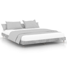 (concrete grey, 200 x 200 cm) vidaXL Bed Frame Bedroom Platform Bed Frame Bedstead Bed Base Engineered Wood