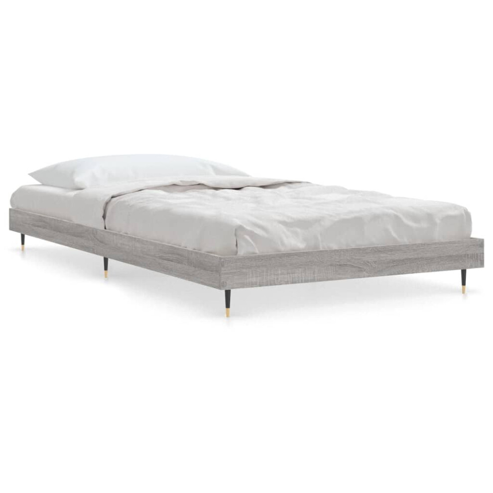 Vidaxl (Grey Sonoma, 100 X 200 Cm) Bed Frame Bedroom Platform Bed Frame Bedstead Bed Base Engineered Wood