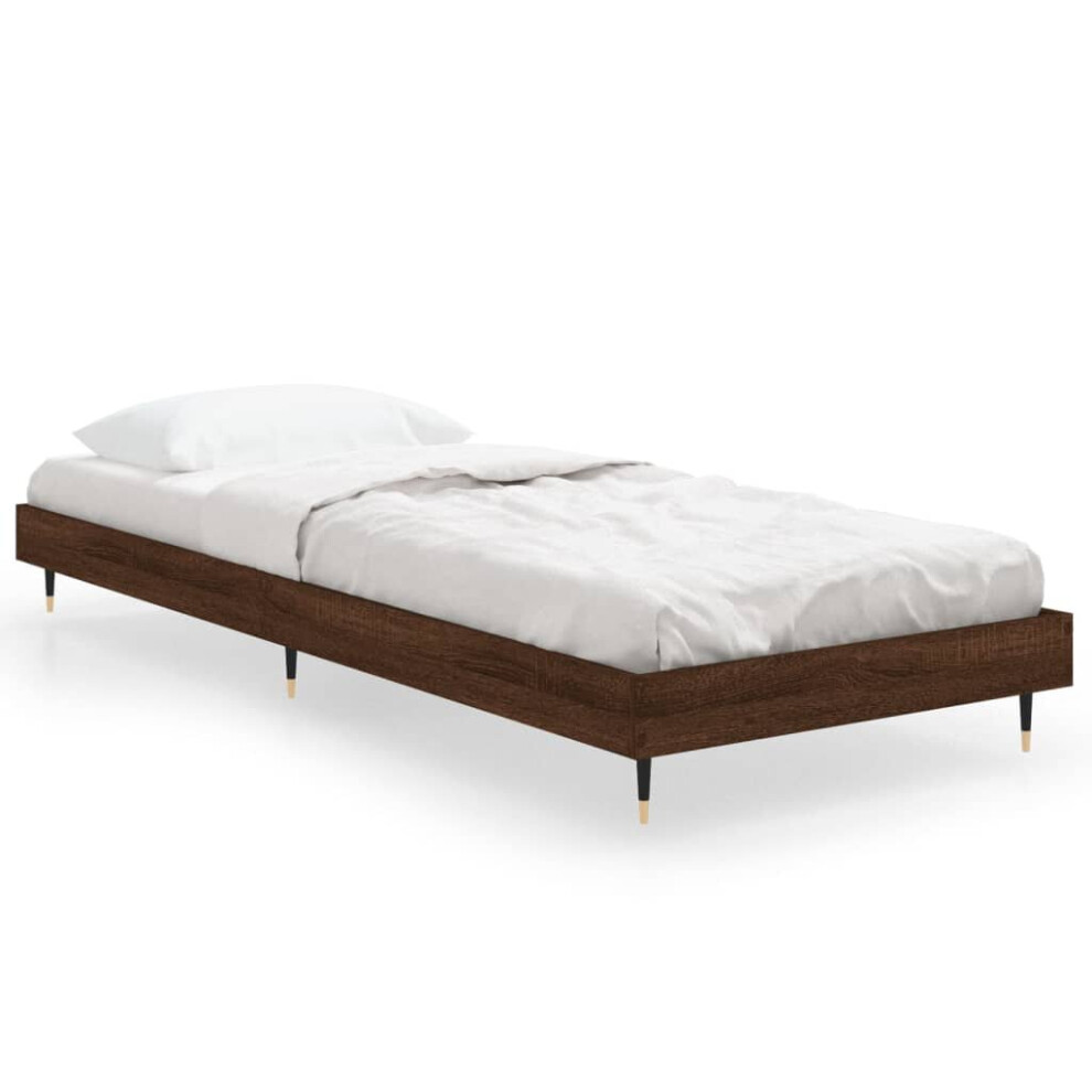 Vidaxl (Brown Oak, 75 X 190 Cm) Bed Frame Bedroom Platform Bed Frame Bedstead Bed Base Engineered Wood