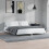 VidaXL (white, 200 x 200 cm) vidaXL Bed Frame Bedroom Platform Bed Frame Bedstead Bed Base Engineered Wood 3