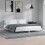 VidaXL (high gloss white, 200 x 200 cm) vidaXL Bed Frame Bedroom Platform Bed Frame Bedstead Bed Base Engineered Wood 3