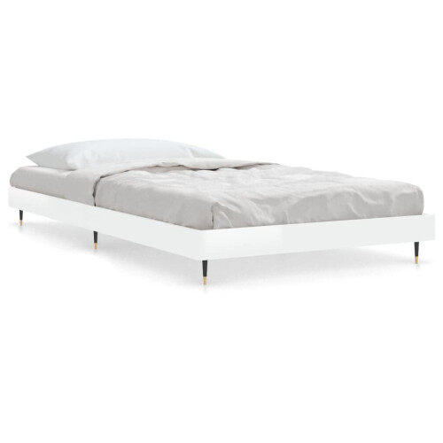 VidaXL (high gloss white, 90 x 190 cm) vidaXL Bed Frame Bedroom Platform Bed Frame Bedstead Bed Base Engineered Wood 1