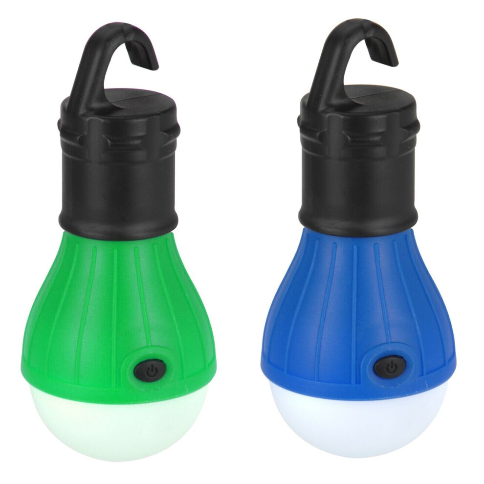 Pack Of 2 Battery Operated LED Camping Lantern Light Bulb | Camping Lights For Tents Outdoor Garden Lights | Tent Hanging Lanterns - Colour Varies