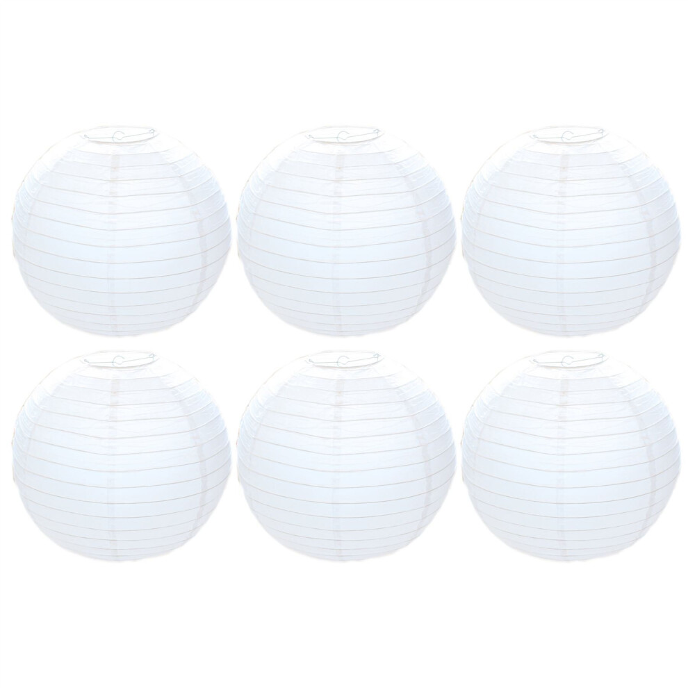 50cm Pack Of 6 Large Round White Paper Light Shade Lampshades For Ceiling Lights