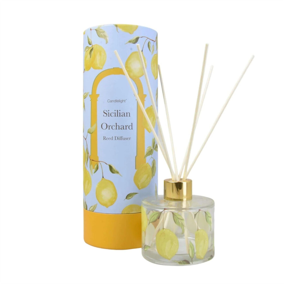 150ml Glass Reed Diffuser With Sicilian Basil & Wild Lemon Scent | Home Fragrance Reed Diffuser Set | Scented Oil Room Diffuser - Aroma Gift