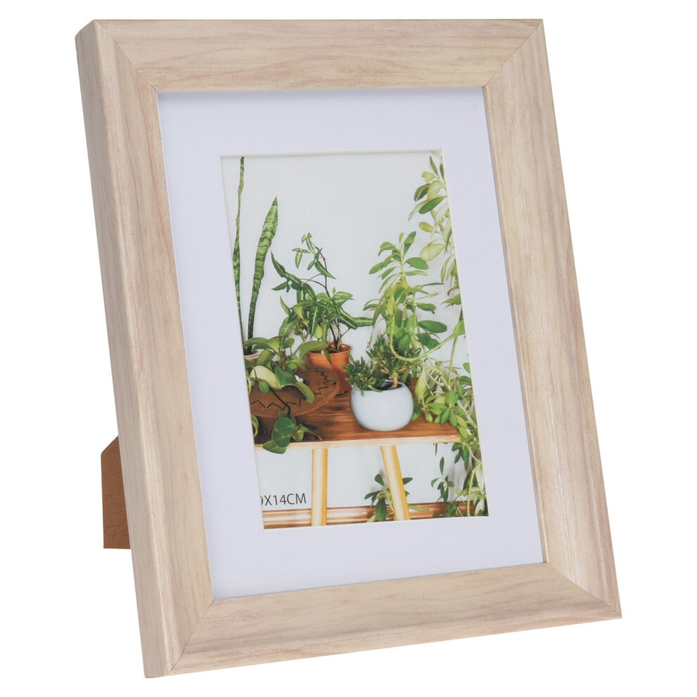 Modern Wooden Photo Frame 9 x 14cm | Freestanding Single Aperture Picture Frame With Mount | Wall Mounted Picture Frame Tabletop Photo Frame