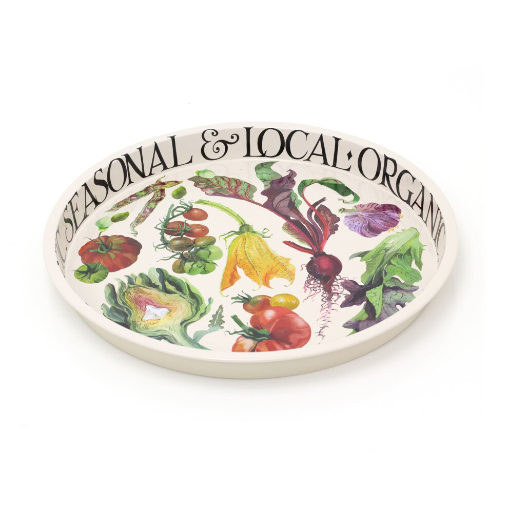 Emma Bridgewater Dig The Garden Round Deep Well Tray | Kitchen Tea Coffee Tray Breakfast Tray | Large Drinks Serving Tray - 31cm