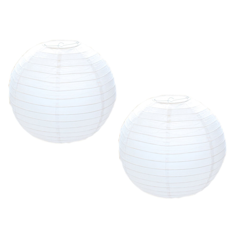 50cm Pack Of 2 Large Round White Paper Light Shade Lampshades For Ceiling Lights
