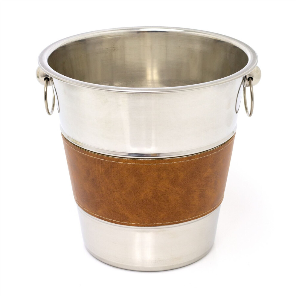 Silver Stainless Steel Champagne Bucket With Handles | Champagne Ice Bucket
