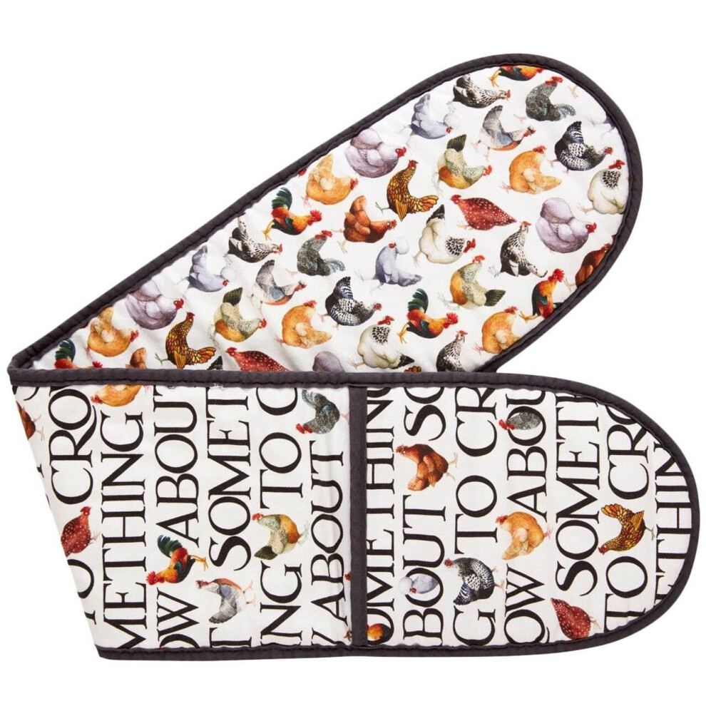 Emma Bridgewater - Hen & Toast Double Oven Glove | Heat Resistant Padded Kitchen Oven Gloves | Protective Cooking Baking Double Oven Mitt