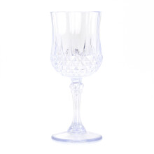Embossed Plastic Wine Glass | Cut Crystal Style Reusable Plastic Wine Glass Clear Plastic Glass Wine | Reusable Drinkware Outdoor Wine Glass