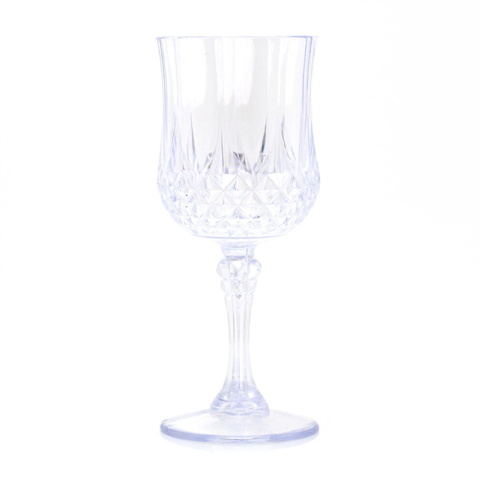 Embossed Plastic Wine Glass | Cut Crystal Style Reusable Plastic Wine Glass Clear Plastic Glass Wine | Reusable Drinkware Outdoor Wine Glass