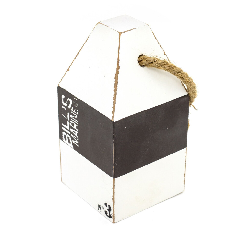 Shabby Chic Nautical Wooden Doorstop Marine Door Stop | Coastal Maritime Wood Lobster Buoy Block Doorstop | Door Stopper With Rope Handle