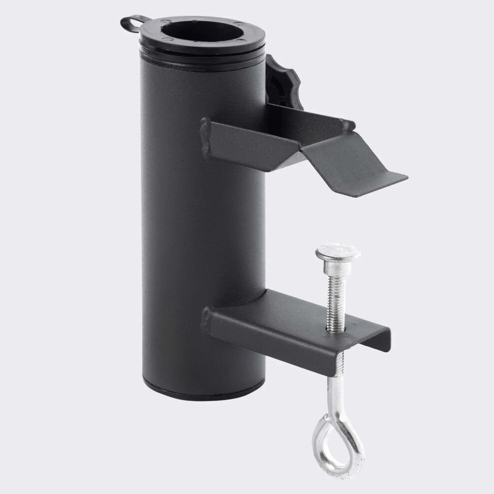 Grey Metal Balcony Umbrella Clamp | Parasol Holder For Balcony Railing Umbrella Bracket For Patio Table | Clamp Umbrella Holder