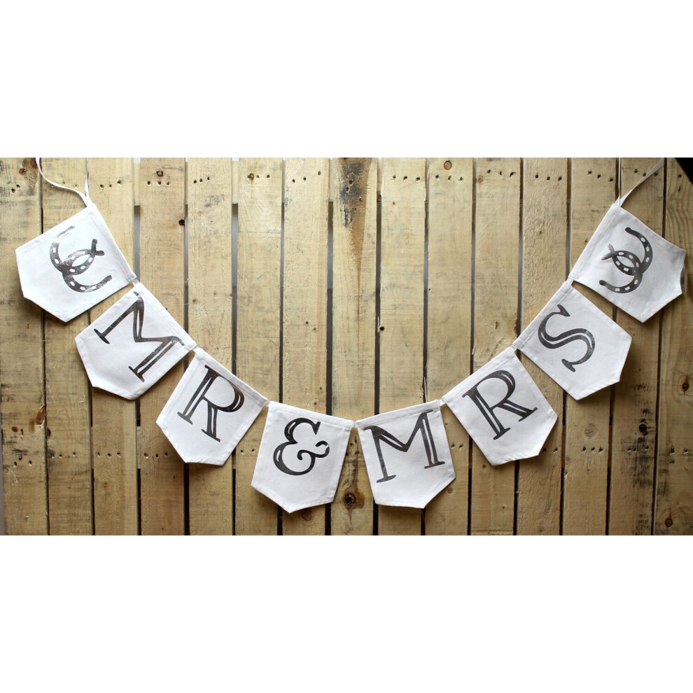 Carousel Fabric Marriage Mr And Mrs Bride And Groom Wedding Party Decor Bunting Decorative Garland Cream