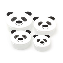 Set Of 4 Children's Animal Snack Pots | Kids Nesting Snack Containers - Panda