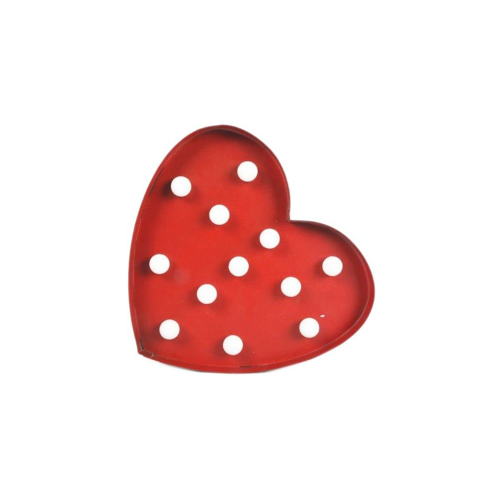 Gorgeous Retro Red Metal Led Hanging Heart Wall Light