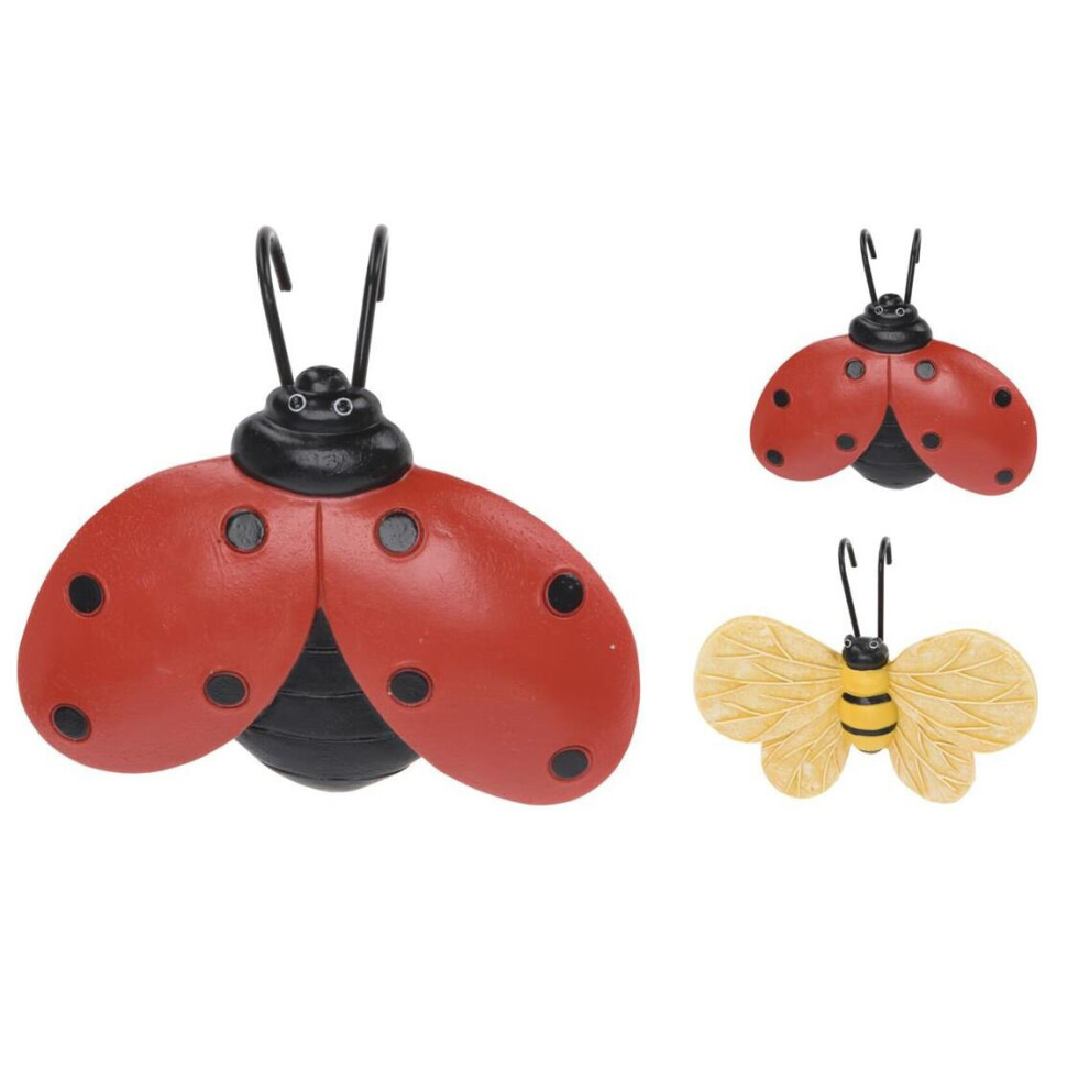 Ladybird & Butterfly Plant Pot Hugger | Resin Bug Garden Flower Pot Hanger