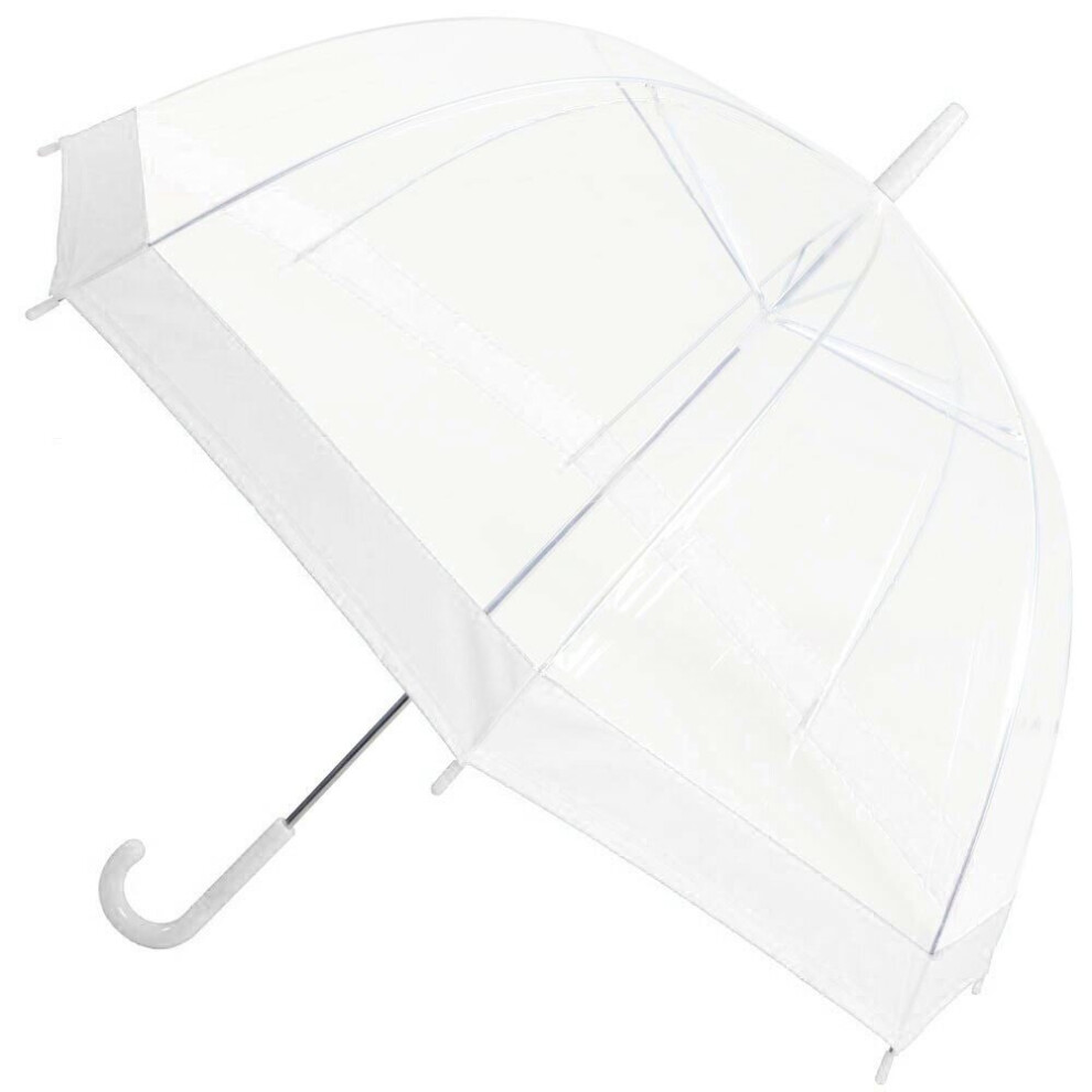 Carousel Clear See Through Transparent Dome Bubble Parasol Birdcage Umbrella ~ White
