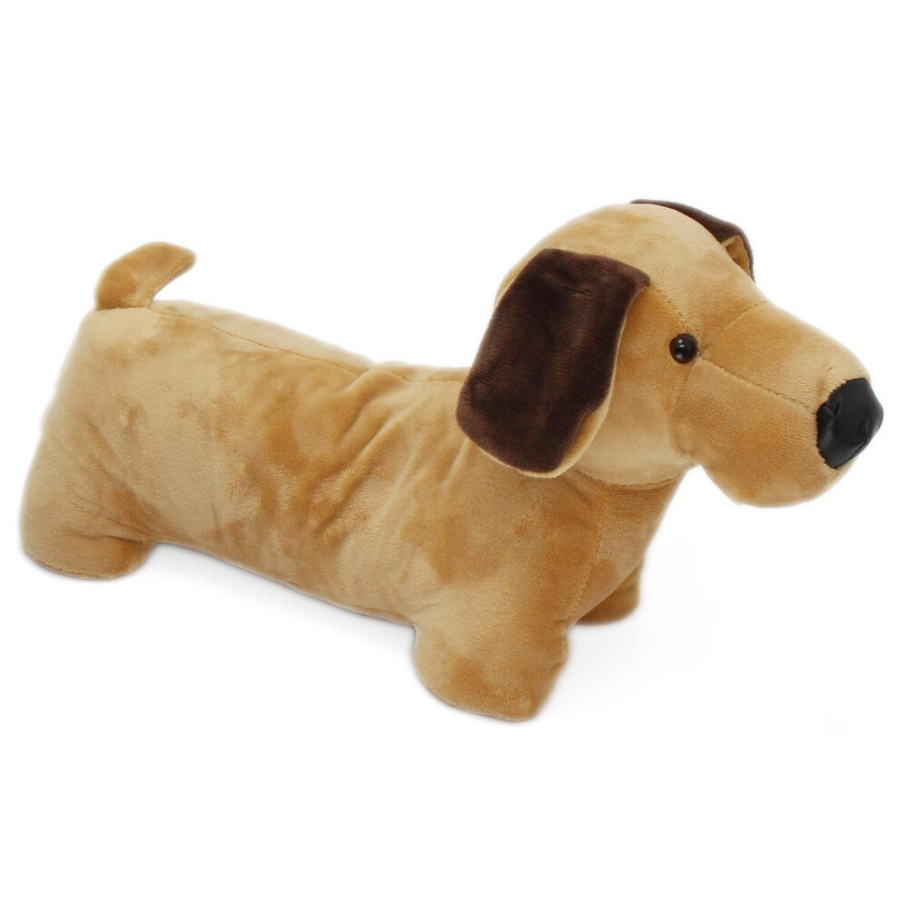 Carousel Adorable Sausage Dog Dachshund Puppy Doorstop - Novelty Animal Door Stop - Beige