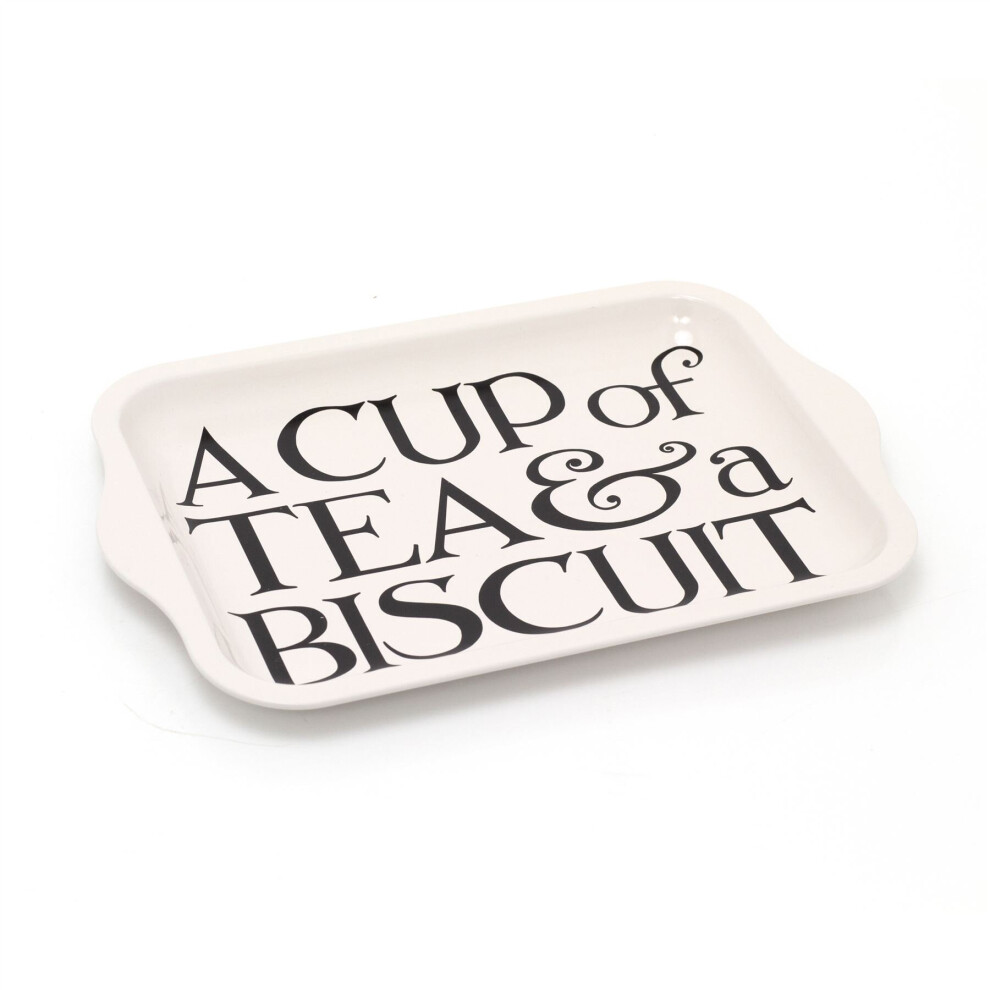Emma Bridgewater Black Toast & Marmalade Small Tin Tray | Rectangle Serving Tray With Handles Tea Tray | Kitchen Tray - 24cm