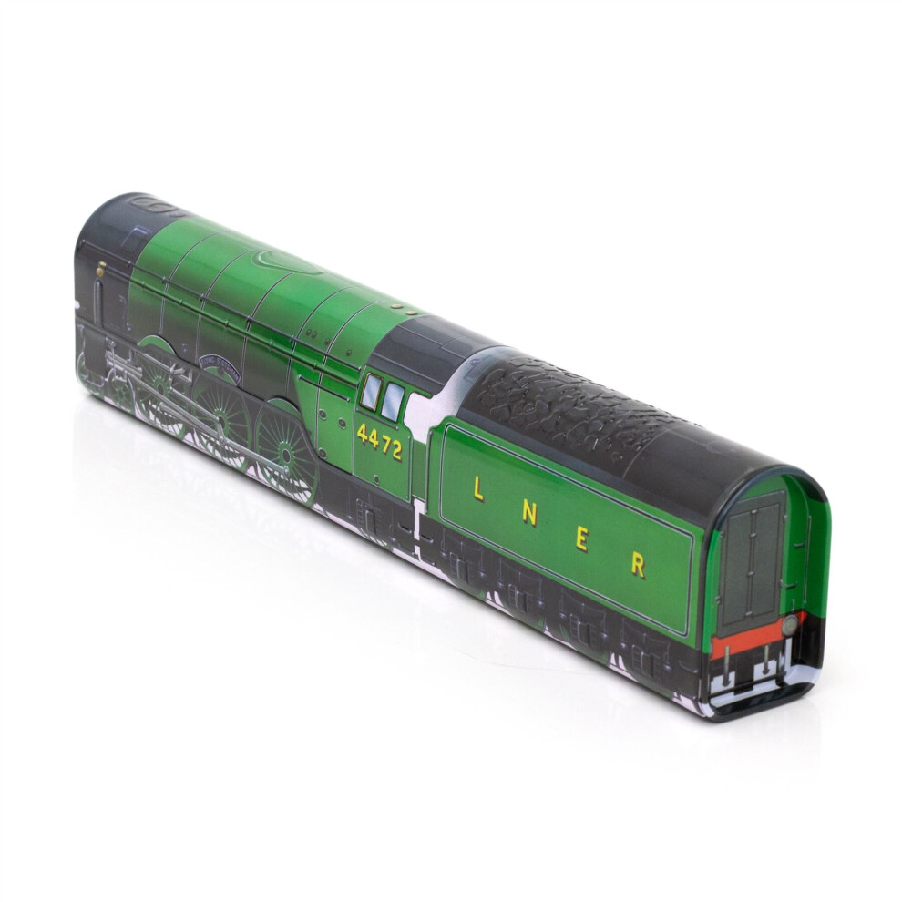 The Flying Scotsman Train Tin | Green Metal Steam Train Shaped Storage Tin | Decorative Tin Train Gift Box - 33cm