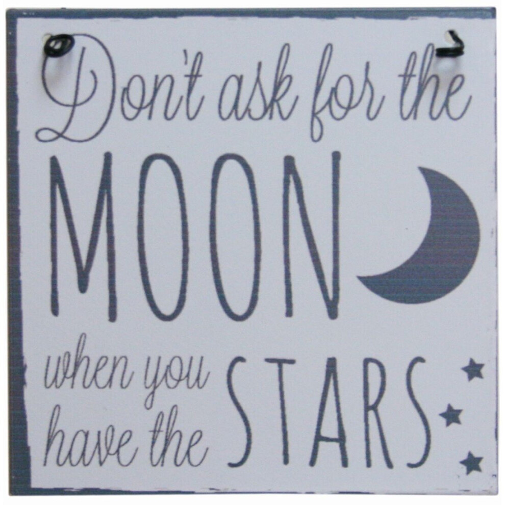 Carousel Moon And Back Metal Hanging Sign ~ Dont Ask For The Moon